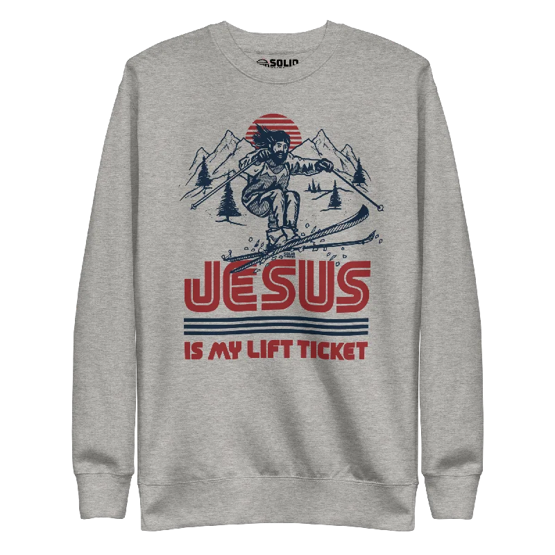 Jesus Is My Lift Ticket Classic Fleece Sweatshirt Hoodie Sweatshirt Set