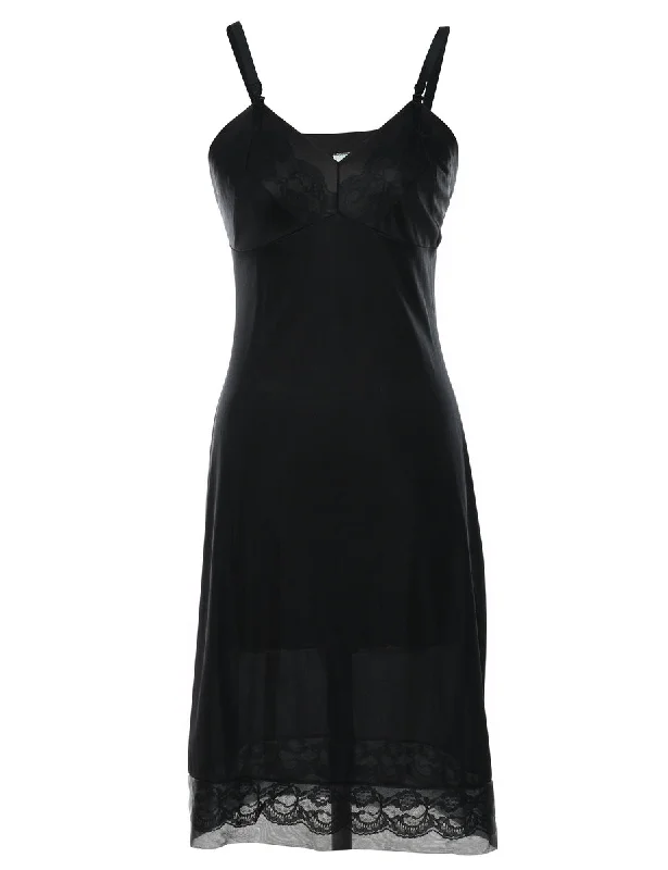 Black Sheer Effect Lace Slip - XS Cozy Winter Sweatshirt