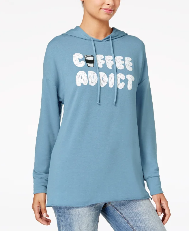 Pretty Rebellious Juniors Coffee Addict Graphic Hoodie Sweatshirt Hoodie Collection