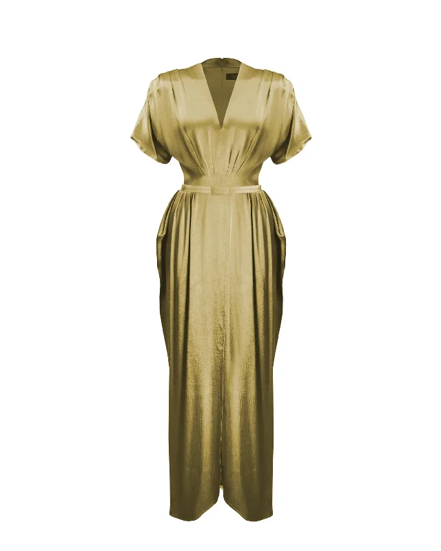 1940s Darnell Evening Gown - Gold High-low unclassified dresses