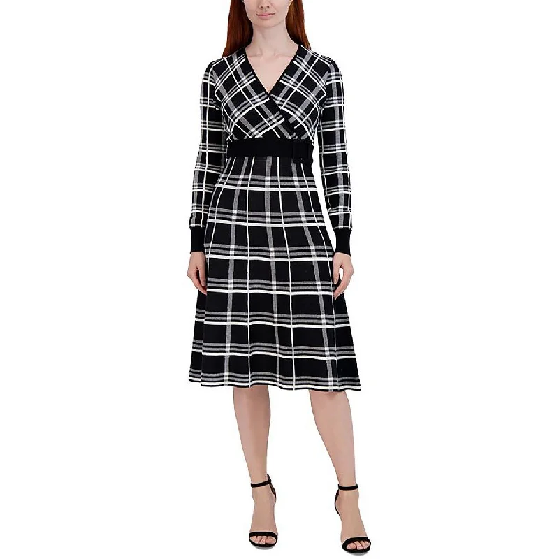 Signature By Robbie Bee Womens Belted Midi Sweaterdress A-line midi dresses