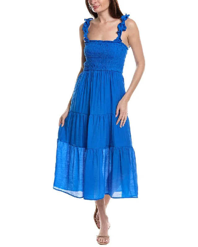 Maison Maar Smocked Midi Dress Plain Midi Skirt